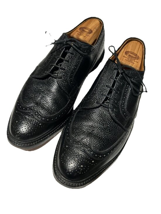RARE Allen Edmonds Mens 10.5 EEE MacNeil Black Wide Pop Dress Shoes Wingtips main image 4